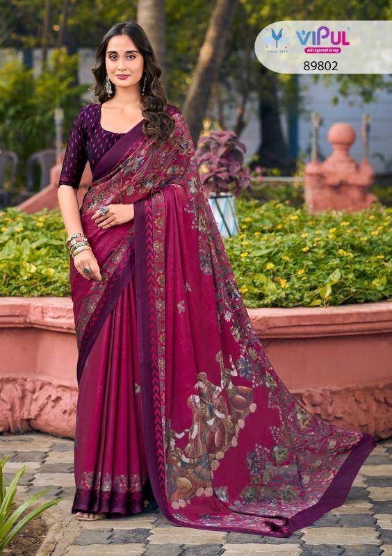 Vipul juliet chiffon saree export market in India